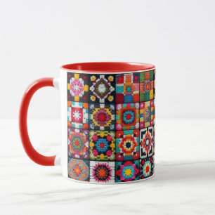 Mug Granny Carré Crochet Motif couverture Imprimer