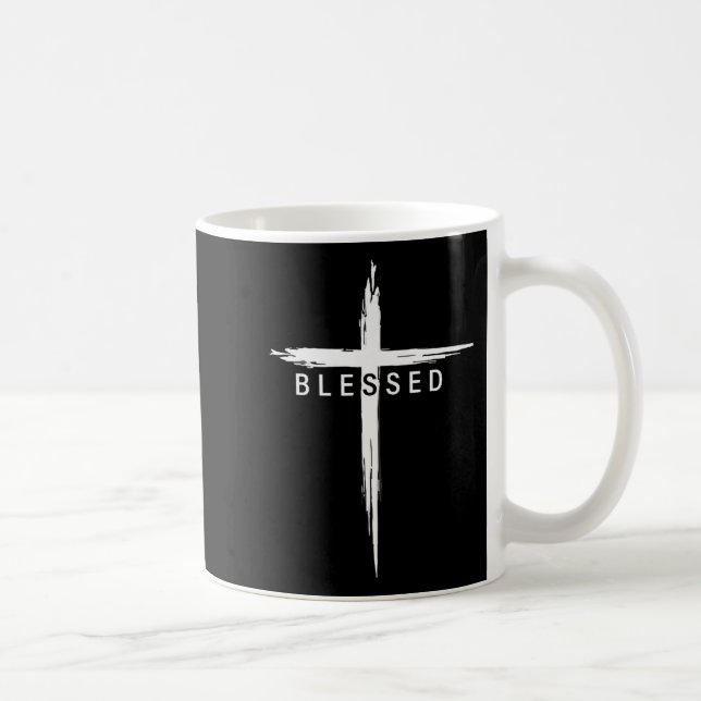Mug Graphic Christian Cross Jesus Christ Men Women Ble (Droite)
