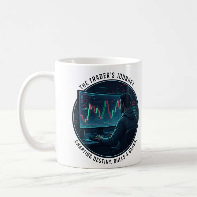 Mug Graphique à bougies Finance Journey du trader (Gauche)