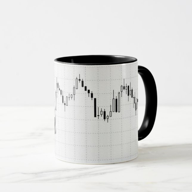 Mug Graphique à chandeliers Forex (Devant droit)