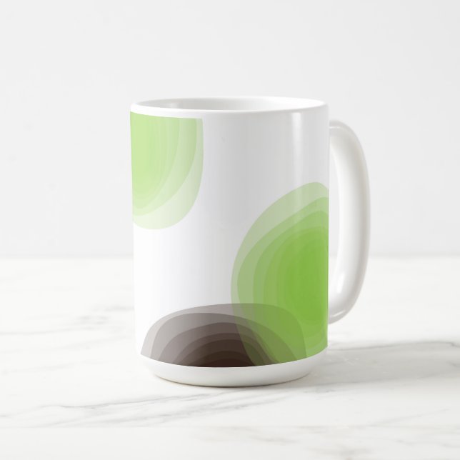 Mug Graphique abstrait vert, moderne, simple, fleuri (Devant droit)