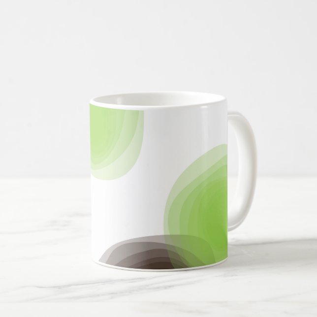 Mug Graphique abstrait vert, moderne, simple, fleuri (Devant droit)