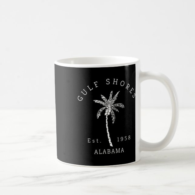 Mug Graphique Cool rétro Gulf Shores Al Beach Palm Tre (Droite)
