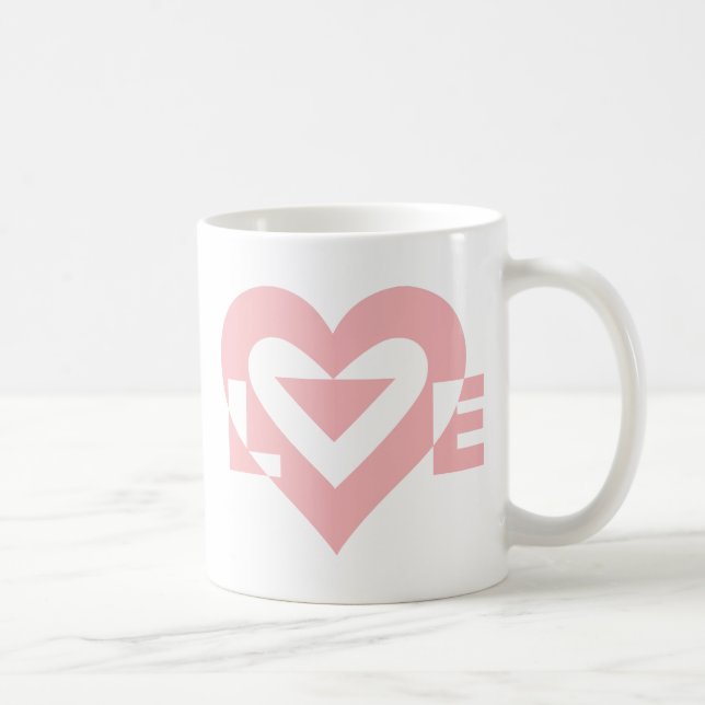 Mug Graphique d'amour cool, rose (Droite)