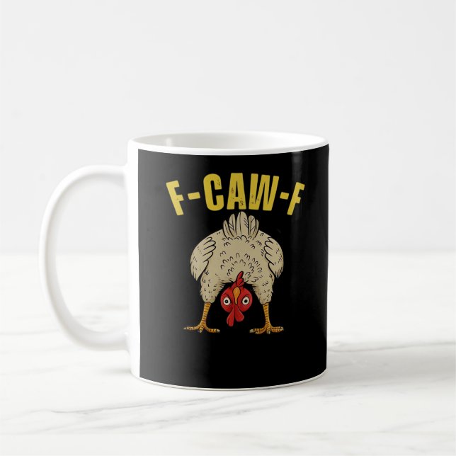 Mug Graphique d'art essentiel de F-Caw-F-Poulet (Gauche)