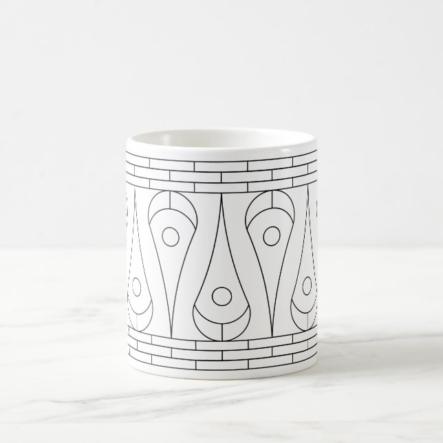 Mug Graphique de bordure noire vintage (Centre)