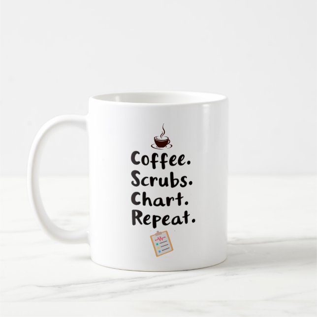 Mug Graphique de café et de tenue de soins à répéter (Gauche)
