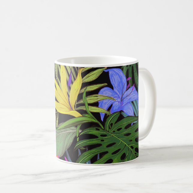 Mug Graphique de fleur d'Aloha de Hawaii tropical (Devant droit)