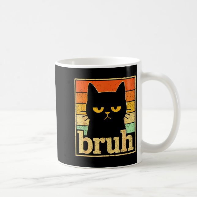 Mug Graphique de Mème de Chat Bruh – Mème Rétro de Cha (Droite)