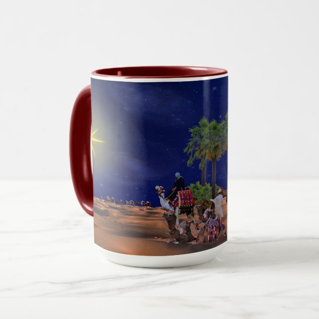 Mug Graphique de Noël étoilé masculin (Devant gauche)