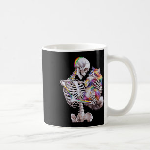 Mug Graphique De Peinture Colorée Chat Et Squelette Ar