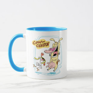 Mug Graphique de rire de vache et de poulet
