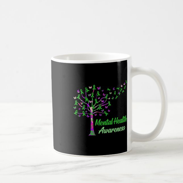 Mug Graphique de soutien des rubans d'arbre de sensibi (Droite)