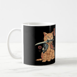 Mug Graphique de tatouage japonais Samurai Ninja Cat K