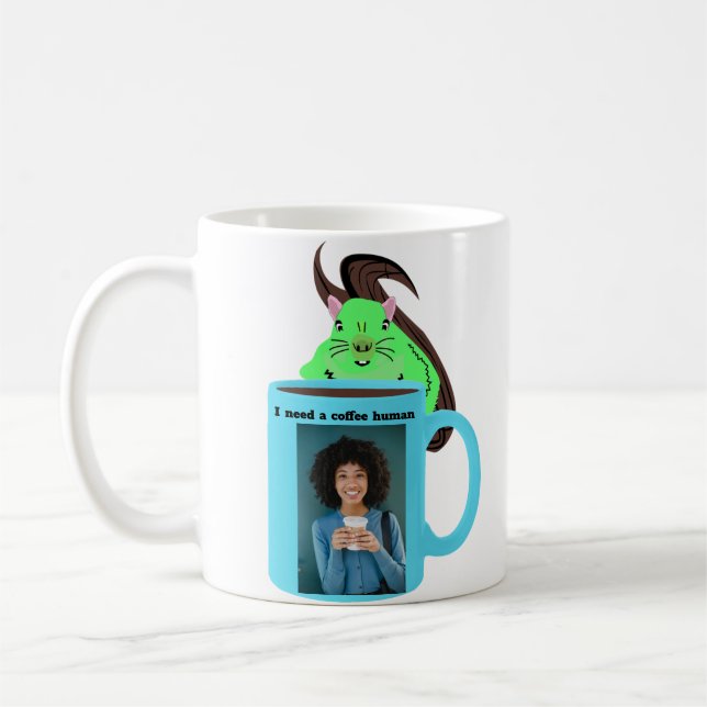 Mug graphique d'écureuil humain amusant (Gauche)
