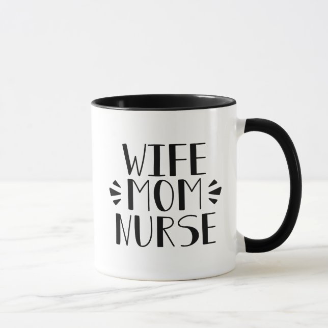 Mug Graphique d'infirmière de maman d'épouse (Droite)