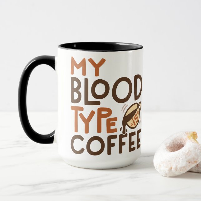 Mug Graphique du groupe sanguin café pour le cadeau d' (Avec donut)