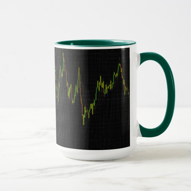 Mug Graphique du marché Stock de chandeliers sur noir (Droite)