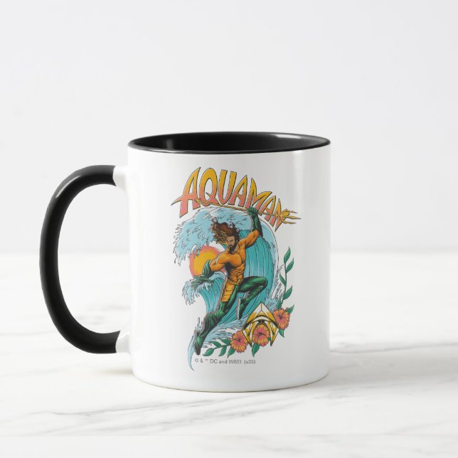 Mug Graphique du Surf de levage Aquaman et Trident (Gauche)