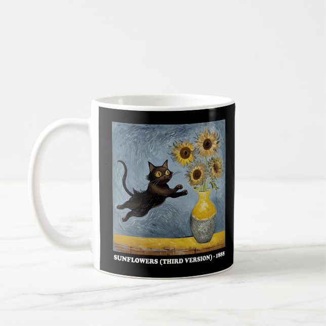 Mug Graphique en mème de chats de tournesol (Gauche)