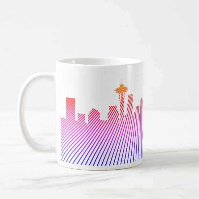 Mug Graphique en silhouette de Seattle (Gauche)
