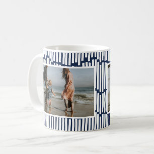 Mug Graphique minimal moderne 2 photo marine bleu et b