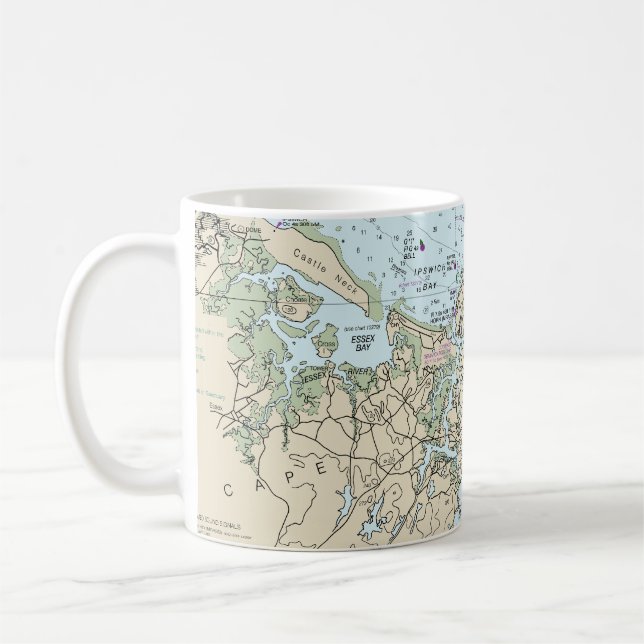 Mug Graphique nautique de Portsmouth à Cape Ann 13278 (Gauche)