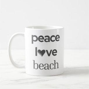 Mug Graphique Plage Amour Paix Vie Côtière Nautique