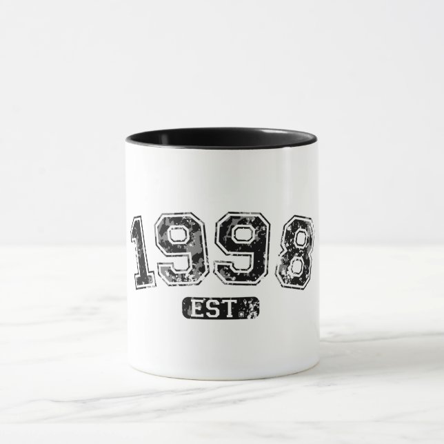 Mug Graphique Rétro Vintage 1998 Grunge Établie (Centre)