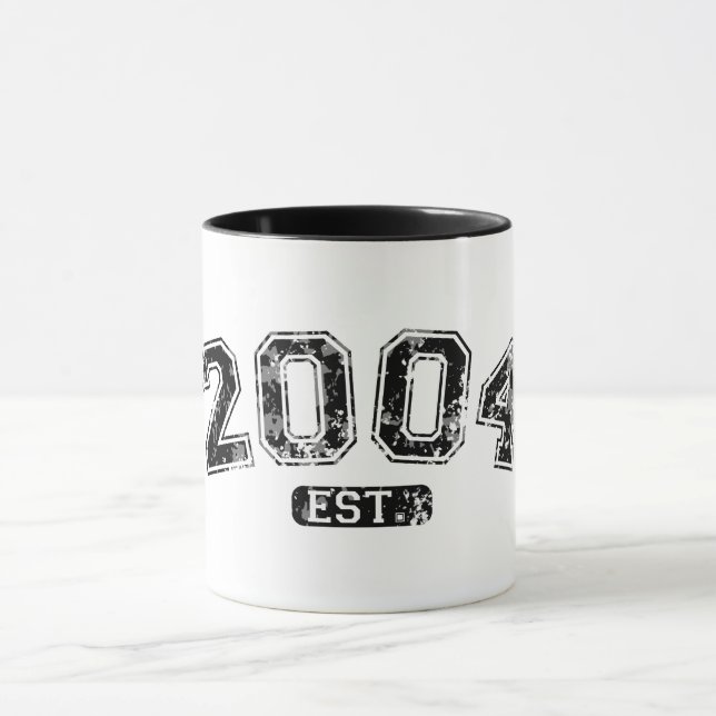 Mug Graphique rétro vintage 2004 Grunge Établie (Centre)