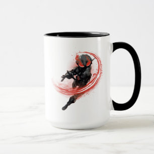 Mug Graphique rouge de grand coup de Manta noir