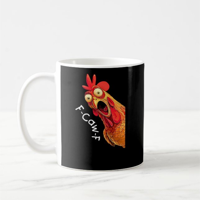 Mug Graphique Vintage Classique F-Caw-F-Poulet (Gauche)