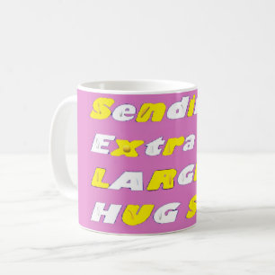Mug Graphiques blancs rose jaune extra-gros carreaux