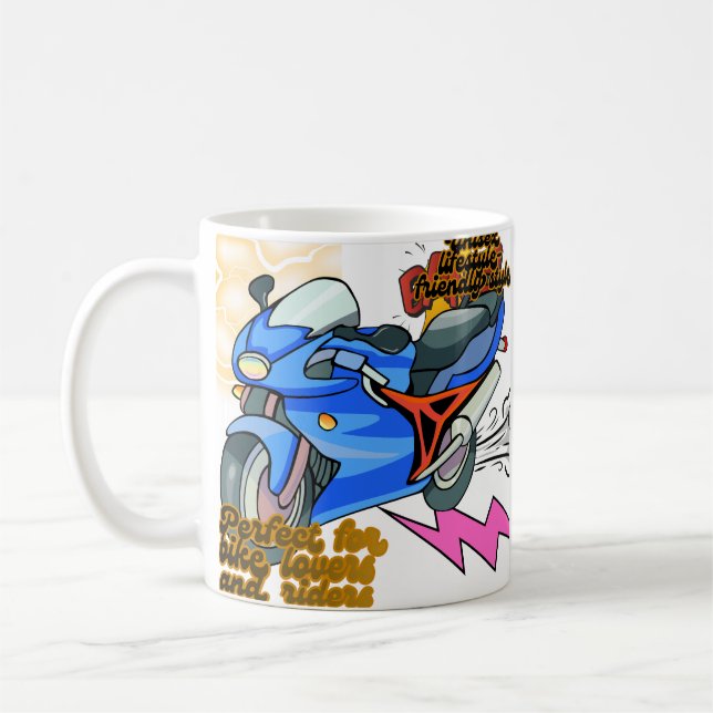 Mug Graphisme d'art de vélo minimal  (Gauche)