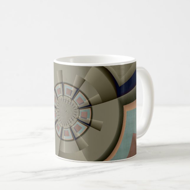 Mug Graphisme d'art fractal de l'harmonie des couleurs (Devant droit)