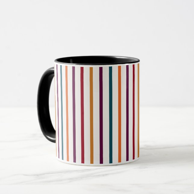 Mug Graphisme de bandes verticales aux couleurs de l'a (Devant gauche)