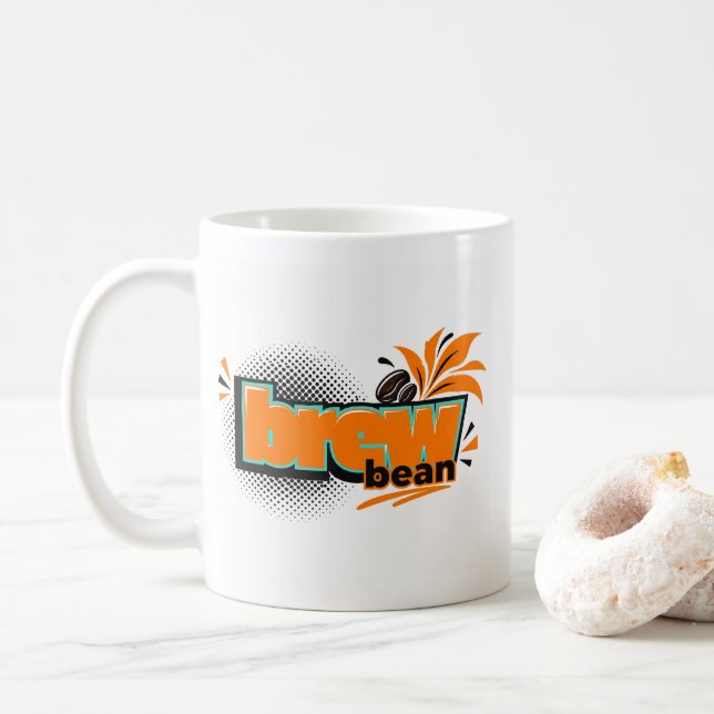 Mug Graphisme de café Grain de Brûlé Rétro – Café Vint (Avec donut)