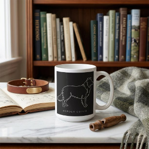 Mug Graphisme de chien en art linéaire minimaliste Bor