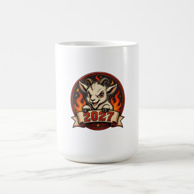 Mug Graphisme de mascotte de chèvre de dessin animé mi (Centre)