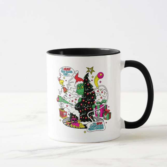Mug Graphisme de Noël coloré de Grinch (Droite)