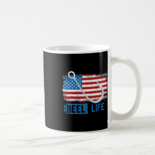 Mug Graphisme de pêcheur de drapeau américain grunge