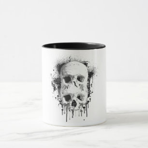 Mug Graphisme de projection d'encre noire de crâne