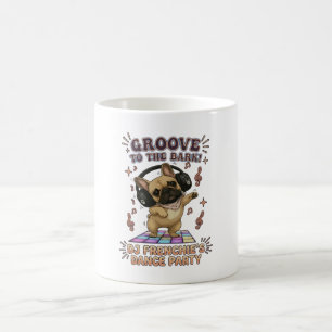 Mug Graphisme de soirée dansante Retro DJ Frenchie