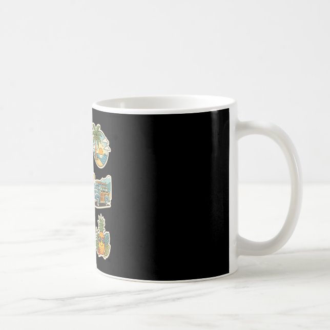Mug Graphisme de vacances à la plage rétro estivale Tr (Droite)