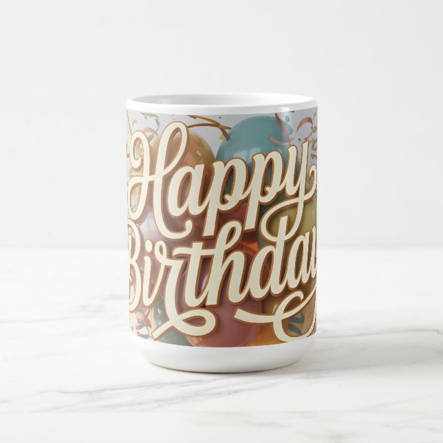 Mug Graphisme élégant "Joyeux Anniversaire" en script  (Centre)