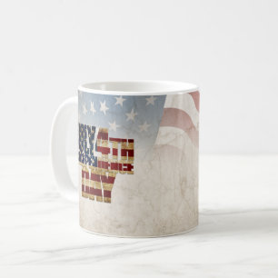 Mug Graphisme Grunge USA 4 juillet Indépendance