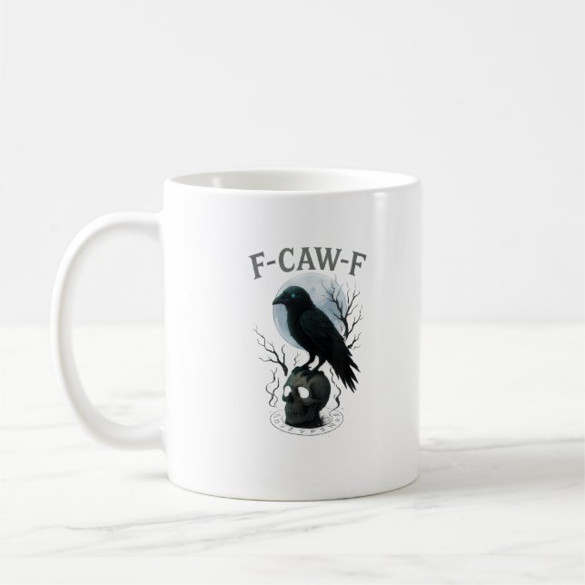 Mug Graphisme Halloween crâne de corbeau corneille got (Gauche)