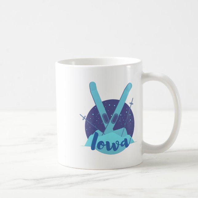 Mug Graphisme rétro de ski pour vacances à la station  (Droite)