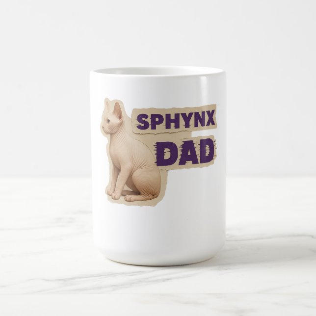 Mug Graphisme Rétro pour Propriétaire de Chat Sphynx V (Centre)