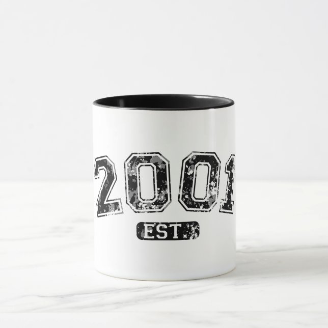 Mug Graphisme Rétro Vintage 2001 Grunge Établie (Centre)